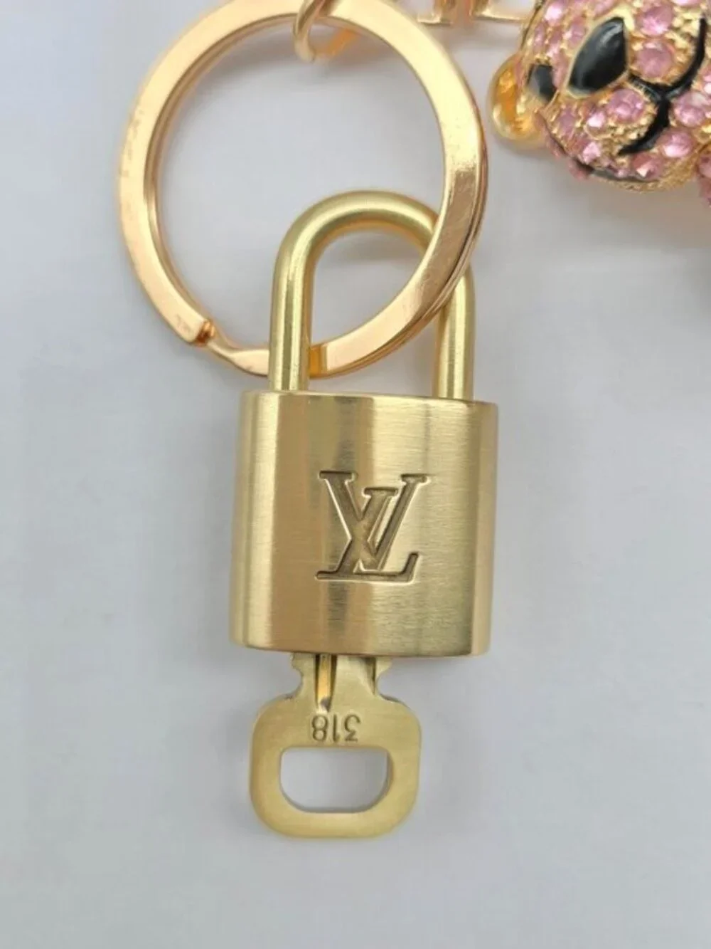 Louis Vuitton Authentic Gold Padlock 🔑 Key + Stylish Unbranded Lion Bag Charm